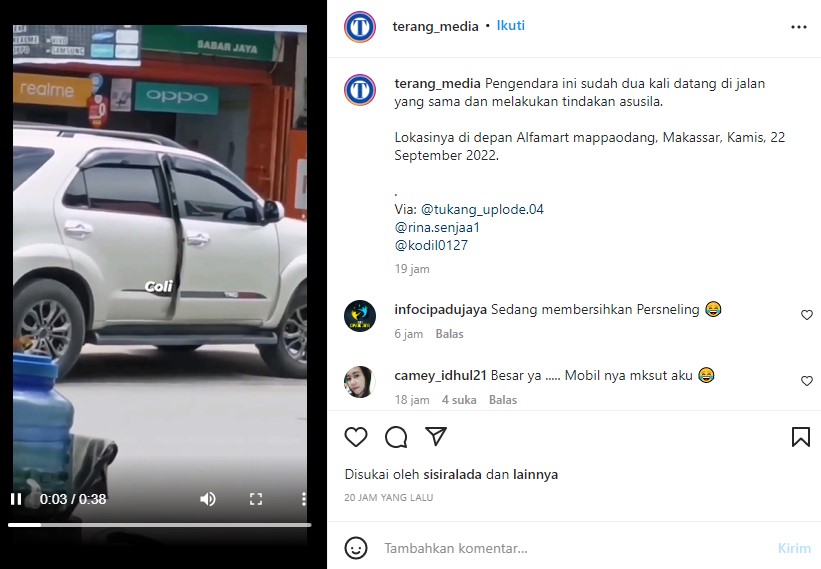 Screenshot Unggahan Akun Instagram @terang media 1