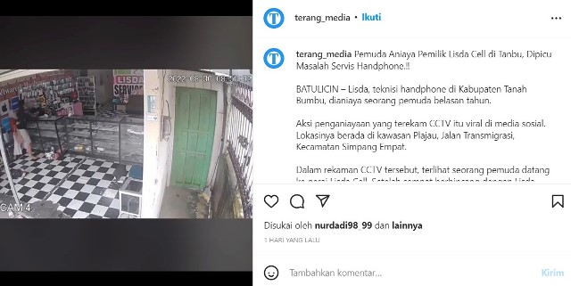 Screenshot Unggahan Akun Instagram @terang media