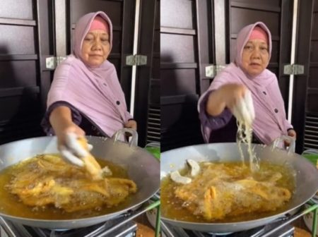 Viral Aksi Santuy Emak emak Goreng Pisang dengan Tangan Kosong Kok Bisa