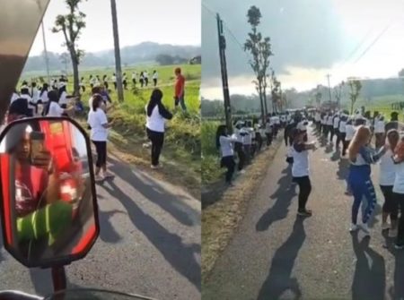 Viral Emak emak Senam di Tengah Jalan Umum Ogah Minggir Meski Mobil Mau Lewat