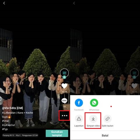 Cara Download Video di Capcut
