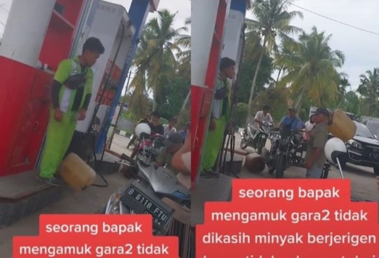 Duh Bapak bapak Ngamuk di SPBU Gegara Tak Dilayani Beli Pertalite Pakai Jerigen