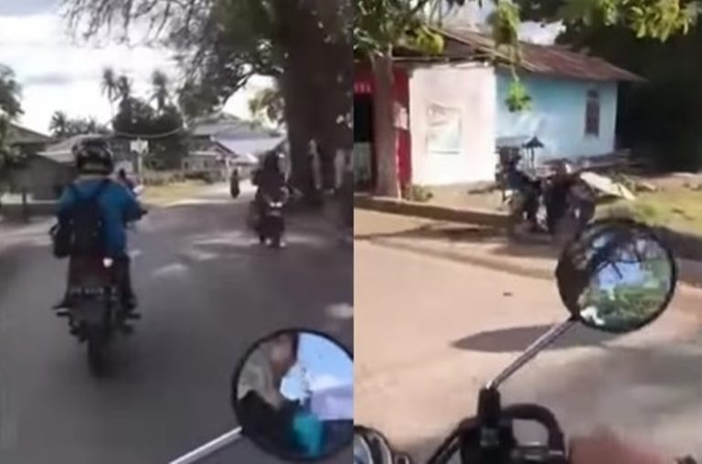 Sein Kanan Malah Belok Kiri Pengendara Motor Wanita Berakhir Terjun ke Selokan Gegara Ngebut