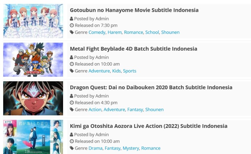 Situs Download Anime Sub indo, Kumpulan Topik Harian Terbaru - Rancah Post