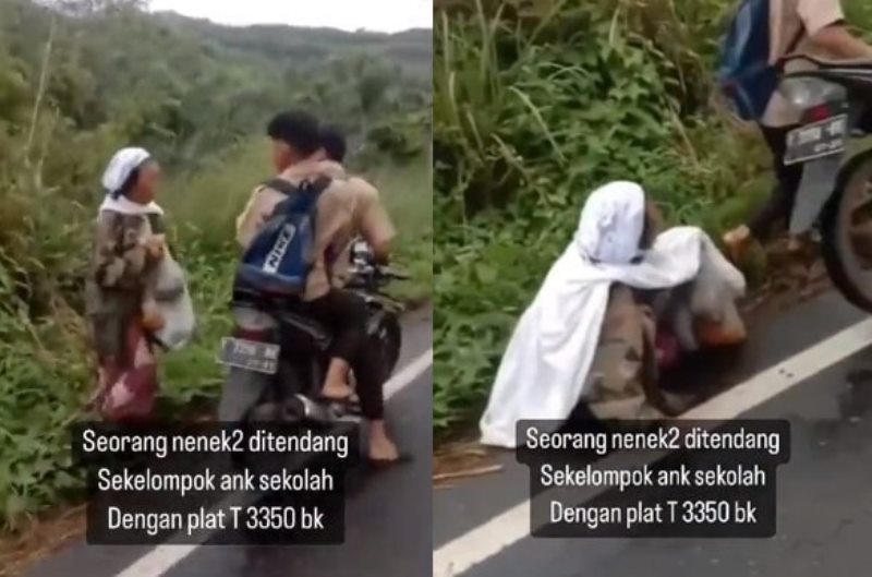 Aksi Pelajar Tendang Nenek di Tapanuli Selatan Korban Sampai Tersungkur