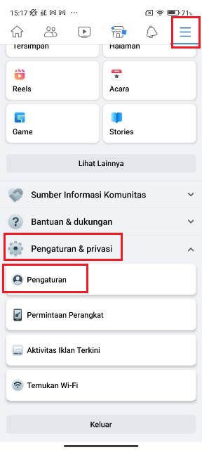 Cara Membuka Pengaturan FB