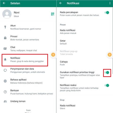 Cara menampilkan notifikasi whatsapp