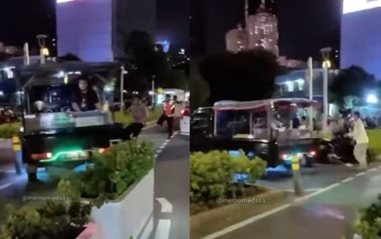 Detik detik Mobil Pedagang Tahu Bulat Kabur Hindari Razia Minyak Panas Sampai Tumpah tumpah