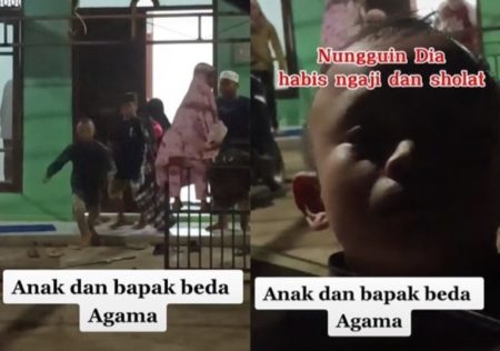 Indahnya Toleransi Meksi Beda Agama Ayah Setia Nunggu Sang Anak Salat dan Ngaji