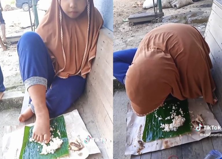 Momen Anak Penyandang Disabilitas Makan dengan Kaki Kanannya Netizen Dibuat Terenyuh