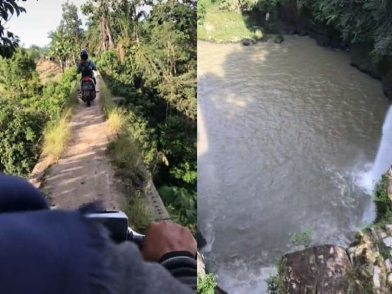 Ngeri Pengendara Motor Wanita Berani Lewati Jembatan Ekstrim Kanan Kirinya Jurang