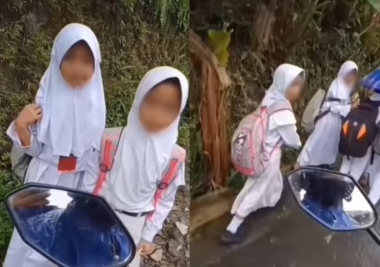 Pemotor Wanita Bikin Prank Culik Anak SD Sampai Ketakutan Malah Ketawa Usai Beraksi