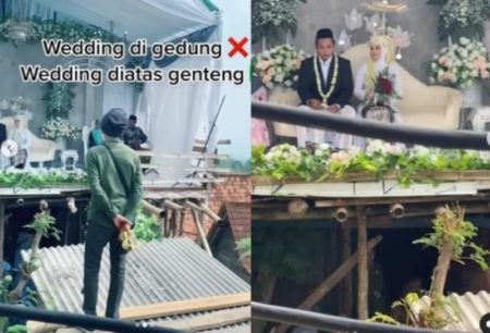 Unik Tapi Anti Mainstream Pengantin Gelar Resepsi Pernikahan di Atas Genteng