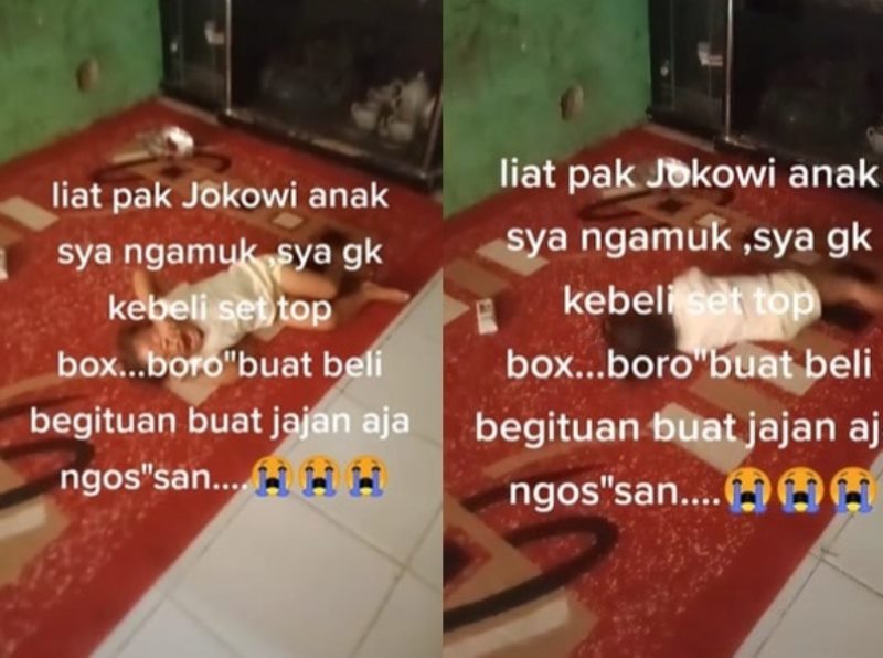 Viral Anak Kecil Nangis Kejer Gegara TV Analog Mati Ibunya Tak Mampu Beli STB