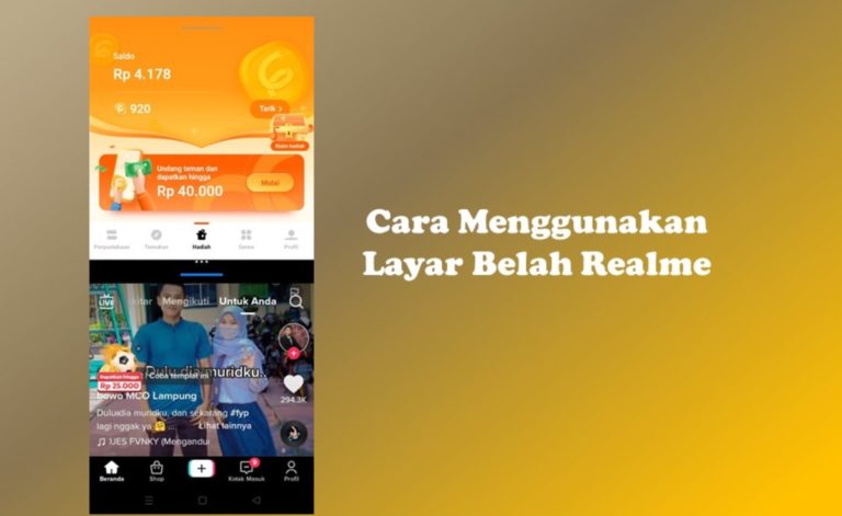 Cara Menggunakan Layar Belah Realme