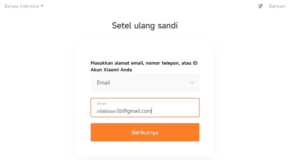 Masukkan alamat email yang aktif