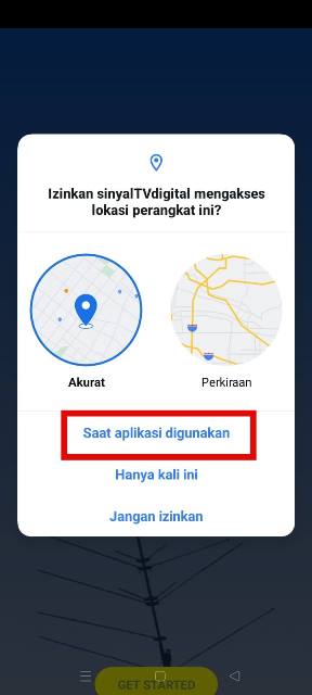 Izinkan pemindaian lokasi saat aplikasi digunakan