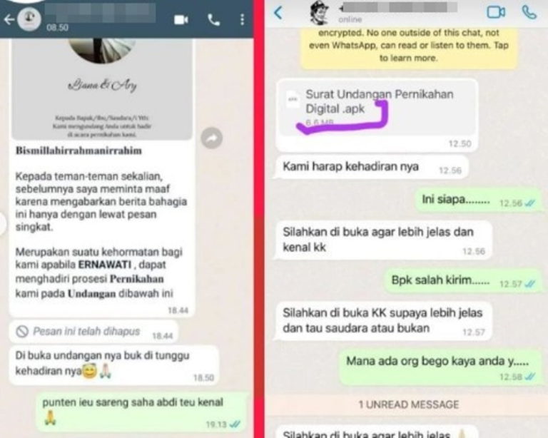 VIRAL Penipuan Lewat Undangan Pernikahan Digital di WA Modus Baru Bobol Rekening Bank