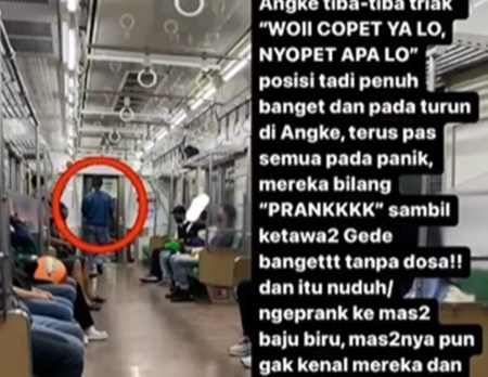 Kelewatan Sekelompok Pemuda di KRL Teriaki Penumpang Lain Copet Ternyata Prank