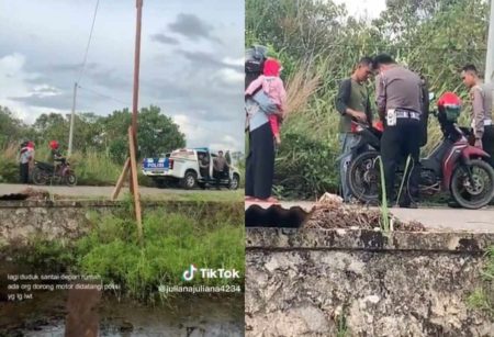 Momen Polisi Bantu Pengendara Motor yang Habis Bensin Sikapnya Langsung Banjir Pujian