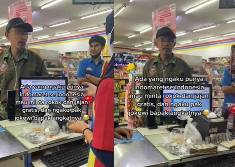 VIRAL Bapak bapak Ngaku Anak Angkat Jokowi dan Pemilik Indomaret Ngotot Minta Rokok Gratis