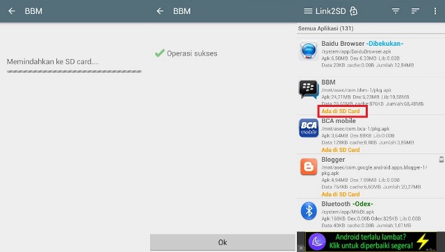 Memindahkan Aplikasi ke Kartu SD dengan Link2SD Memindahkan Aplikasi ke Kartu SD dengan Link2SD