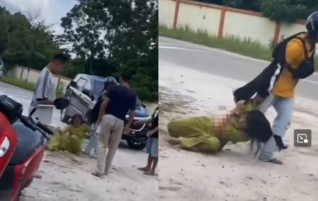Suami Aniaya Istri Secara Brutal Diseret hingga Dipukuli di Pinggir Jalan