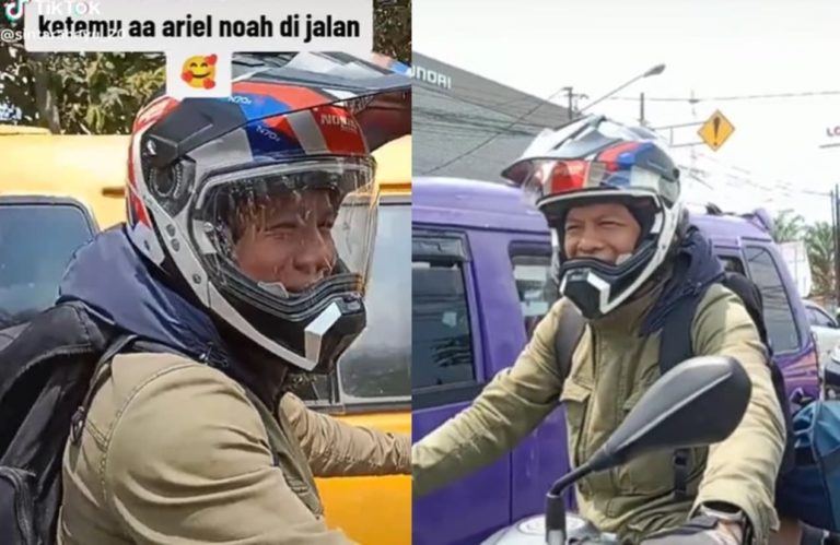 VIRAL Pemotor Ketemu Ariel NOAH Macet macetan Saat Arus Balik Mudik, Ramah Banget!
