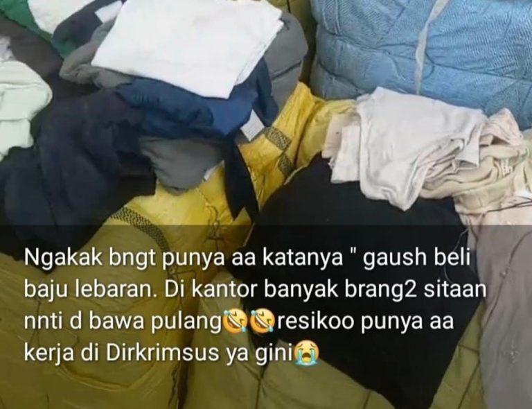 VIRAL Status WA Baju Bekas Impor Sitaan Mau Dibawa Pulang Polisi Buat Lebaran