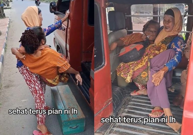 Tetap Tersenyum, Momen Nenek Gendong Anaknya Naik Angkot Bikin Nangis Kejer
