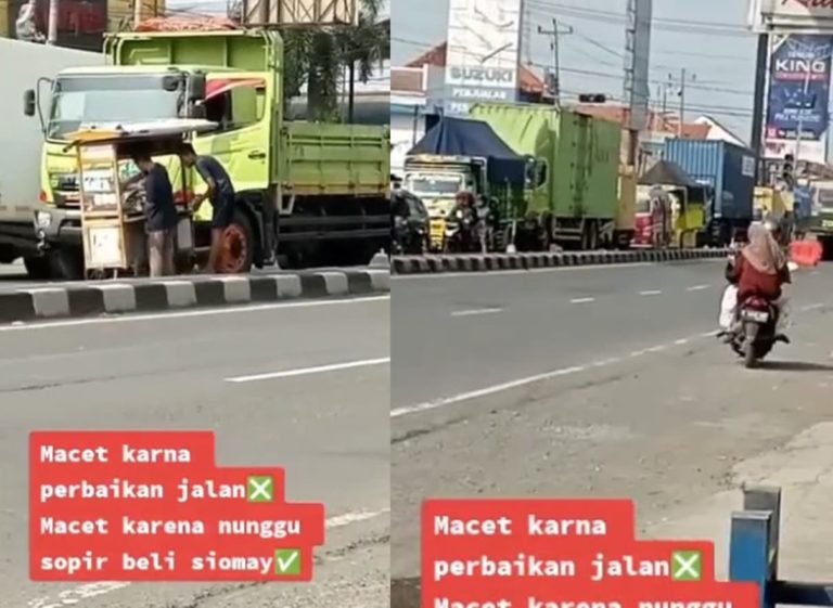 VIRAL Video Sopir Truk Jajan Siomay di Jalan Sampai Bikin Macet, Faktanya