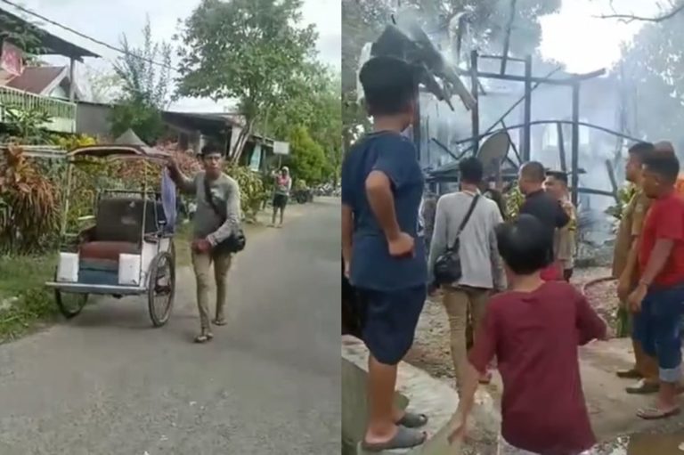 Baru Pulang Kerja, Tukang Becak Syok Lihat Rumah Sudah Hangus Terbakar