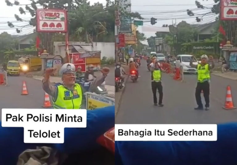 Full Senyum! 2 Polisi Auto Joget dengar Klakson Telolet Saat Atur Lalu Lintas