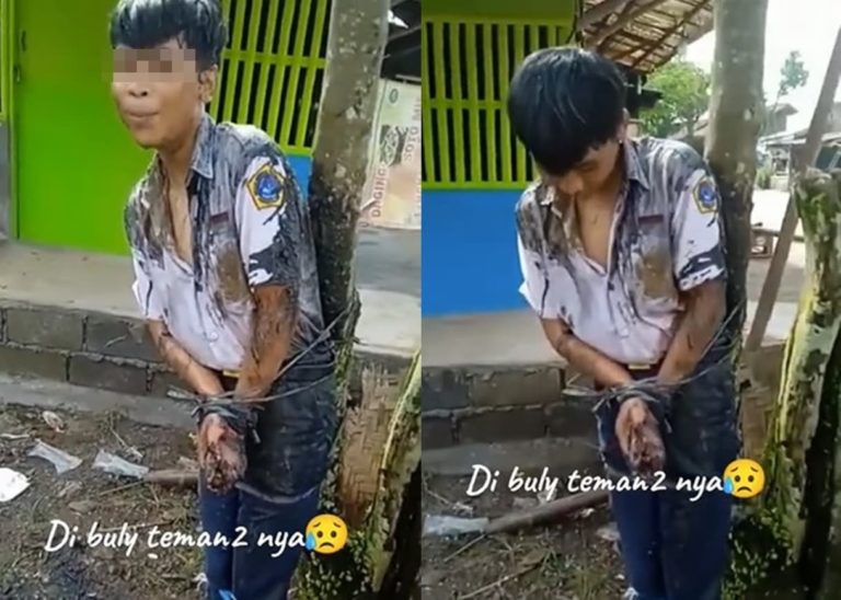 VIRAL Anak SMP Diduga Dibully, Masih Bisa Senyum Meski Diikat di Pohon dan Disiram Air Got