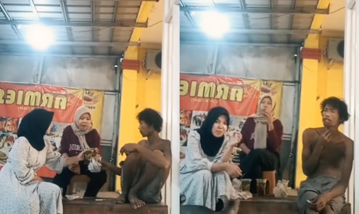 Memanusiakan Manusia! 2 Wanita Santuy Nongkrong Bareng ODGJ Sambil Ngemil