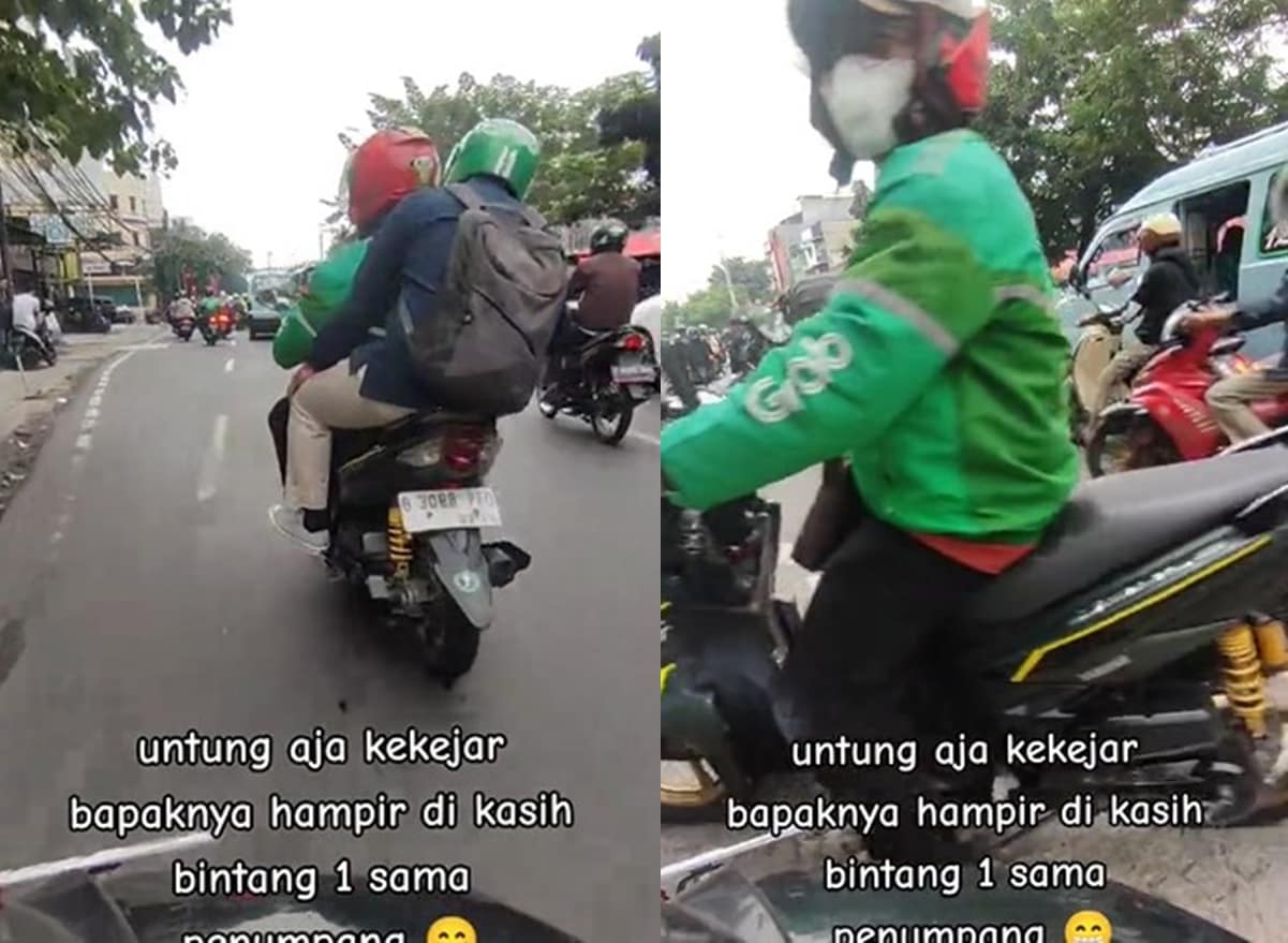 Momen Kocak Penumpang Ojol Tertukar, Driver Gercep Kejar Rekannya Bang Ketuker!