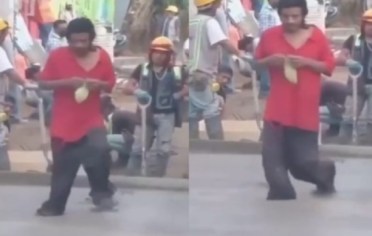 Begitu Santuy! Pria ini Nekat Injak Jalan yang Sedang Dicor Pria ini Nekat Injak Jalan yang Sedang Dicor