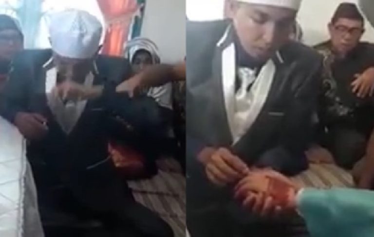 Pria ini Tak Berani Pegang Tangan Istri hingga Nangis saat Akan Pakaikan Cincin