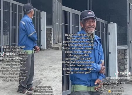Sedih! Padahal Buat Cari Nafkah, Becak Kakek ini Raib Dicuri Penumpang
