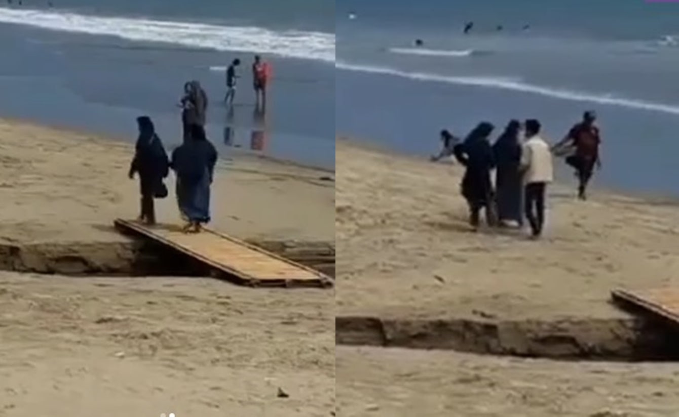 VIRAL Pungli Modus 'Jembatan' di Pantai Carita, Wisatawan Diminta Bayar Saat Nyebrang