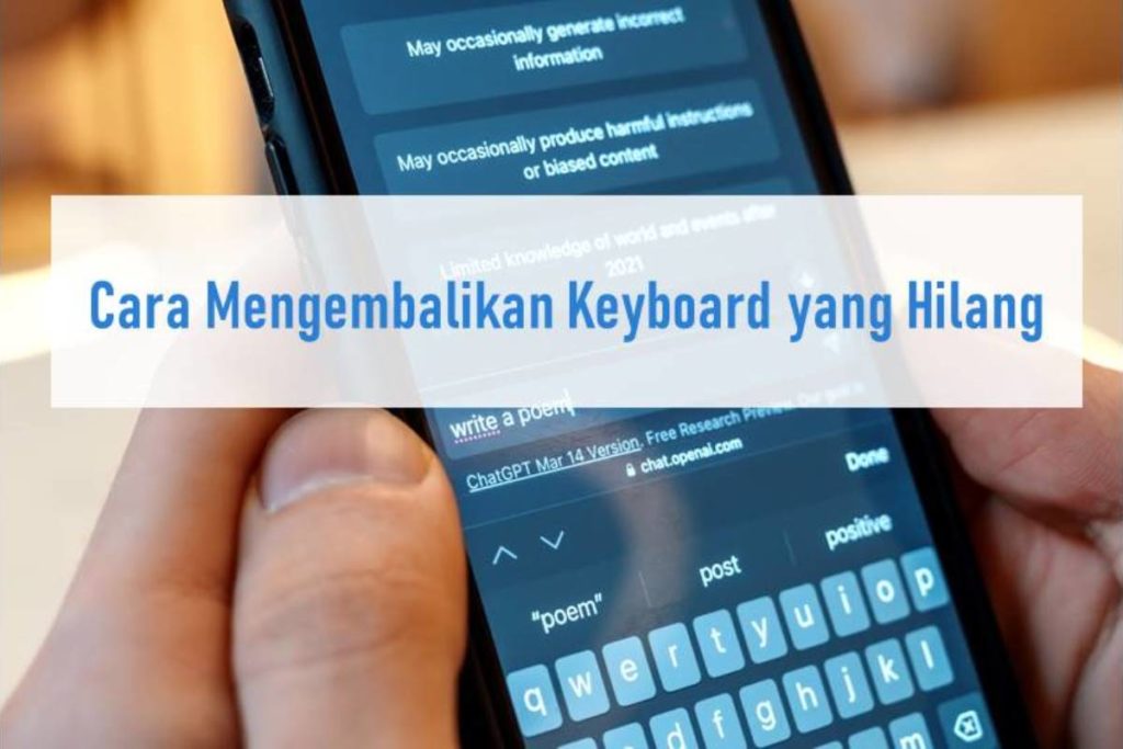 Cara Mengembalikan Keyboard yang Hilang