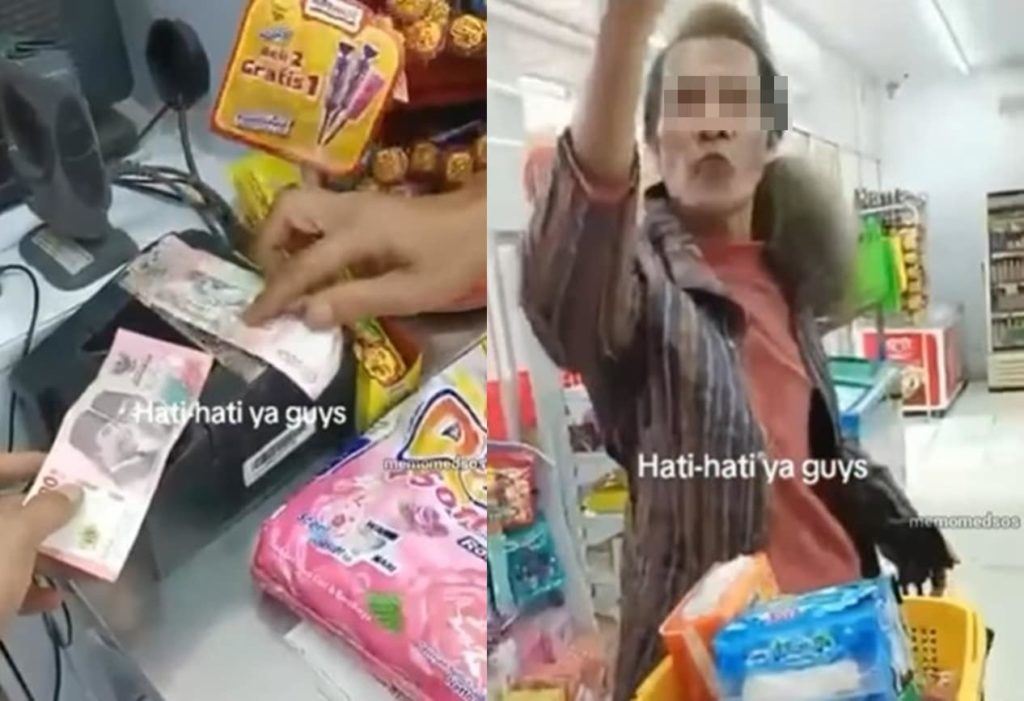 Keder! Pria ini Malah Ngamuk ke Kasir Minimarket Usai Ditolak Bayar Pakai Uang Mainan
