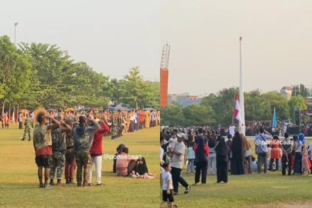 Respect! Anak Punk Ikut Upacara Penurunan Bendera HUT ke 78 RI dengan Khidmat