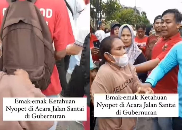 VIRAL Aksi Lihai Emak emak di Jambi Nyopet Saat Jalan Santai, Berakhir Apes