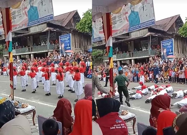 VIRAL Anak SD Pura pura Pingsan Saat Gerak Jalan, Anggota TNI Sampai Kena Prank