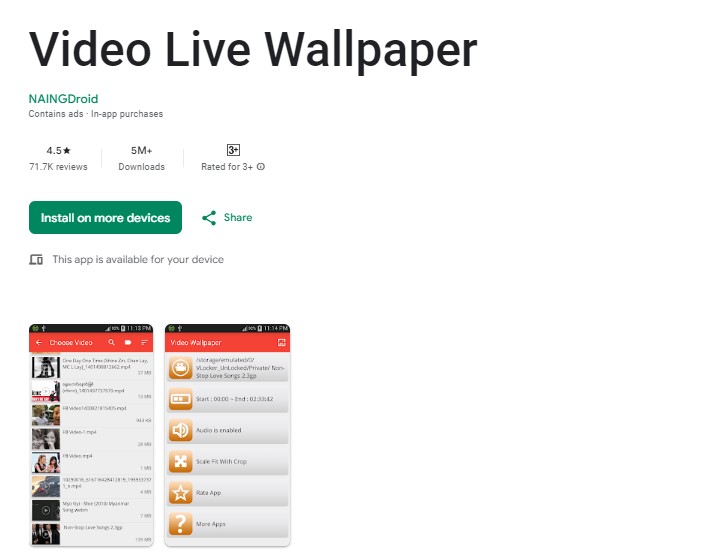Video Live Wallpaper
