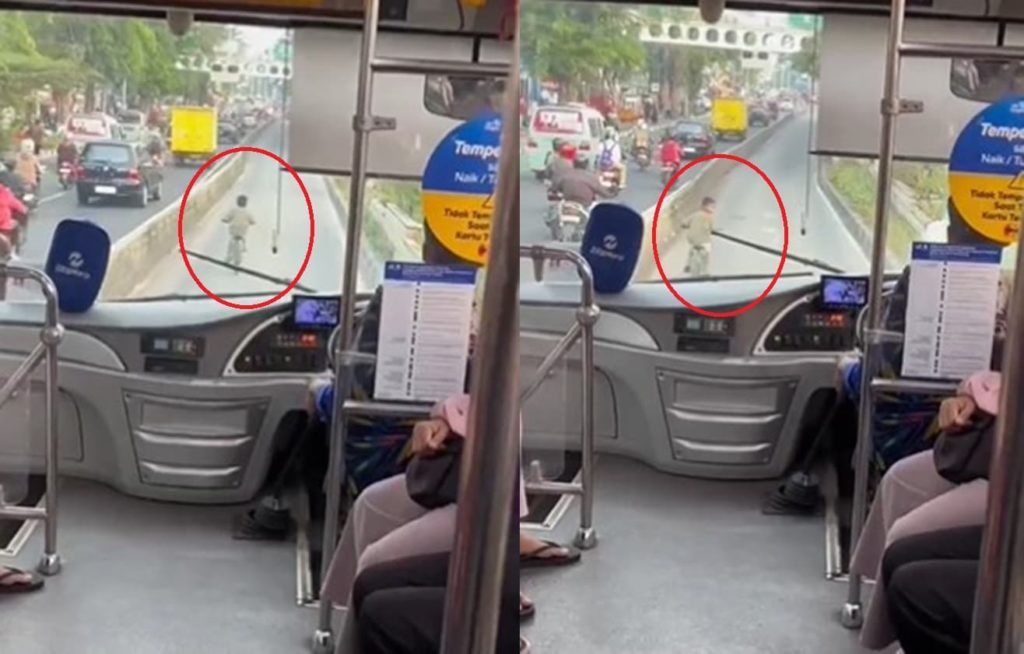 Viral Kelakuan Bocil Naik Sepeda Masuk Jalur Busway, Kayak di 'Subway Surf'