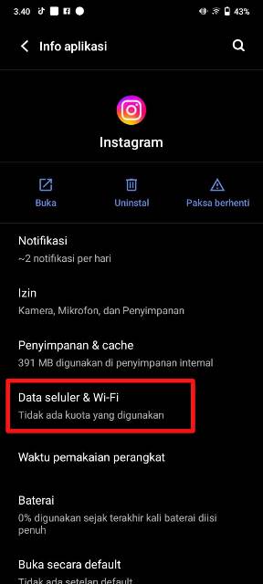 Data seluler dan wifi