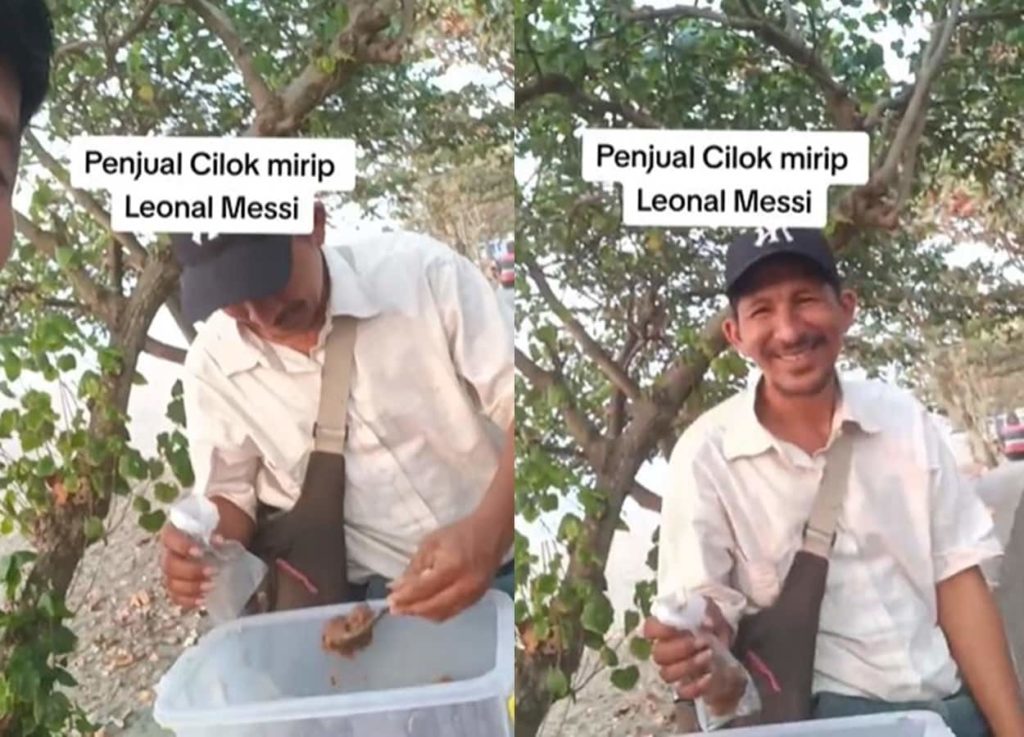 Kayak Kembar, Wajah Penjual Cilok Mirip Lionel Messi Auto Bikin Kaget