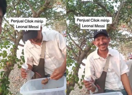 Kayak Kembar, Wajah Penjual Cilok Mirip Lionel Messi Auto Bikin Kaget